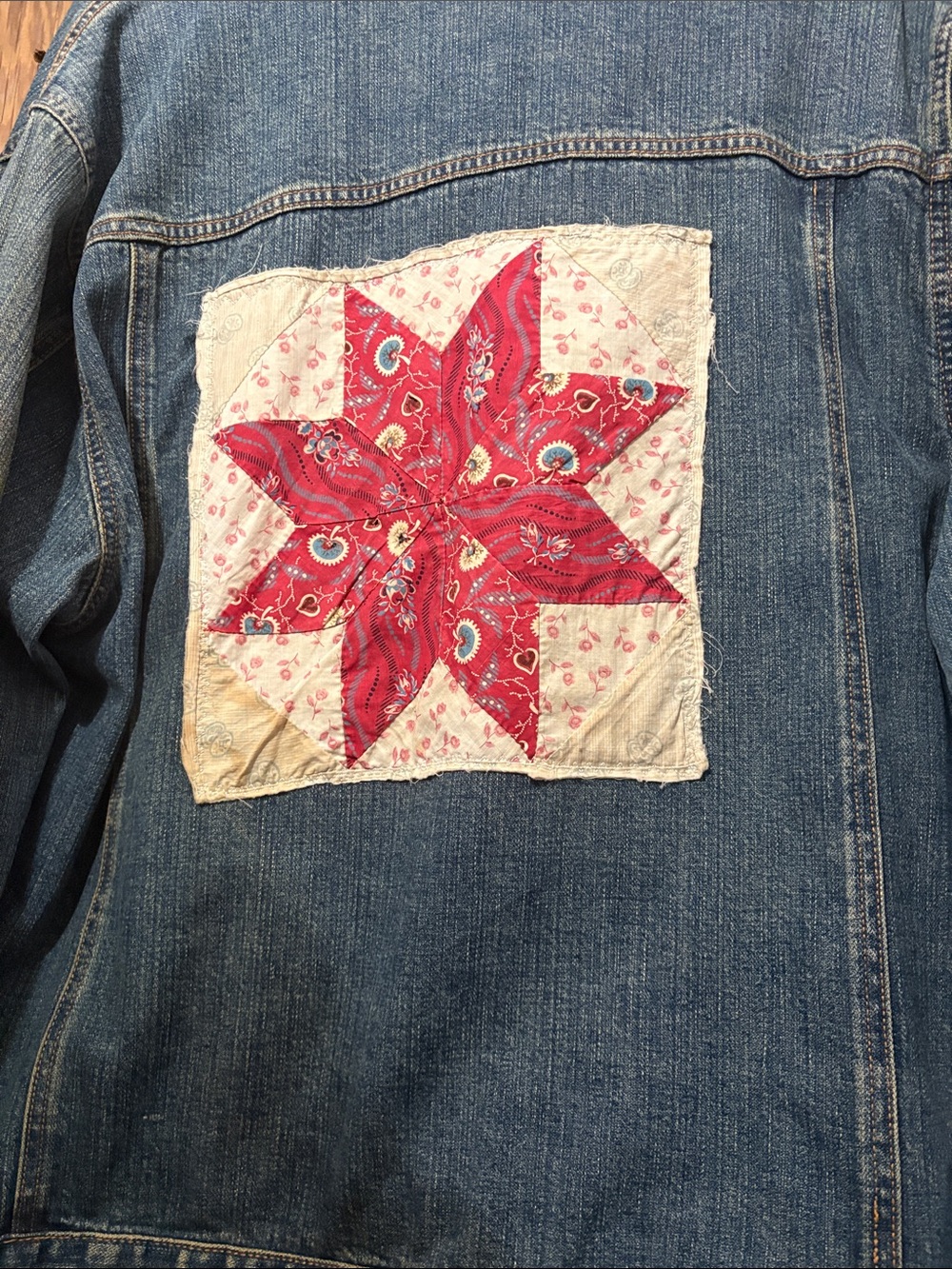 Timberland Denim Jacket with Red Patch Star
